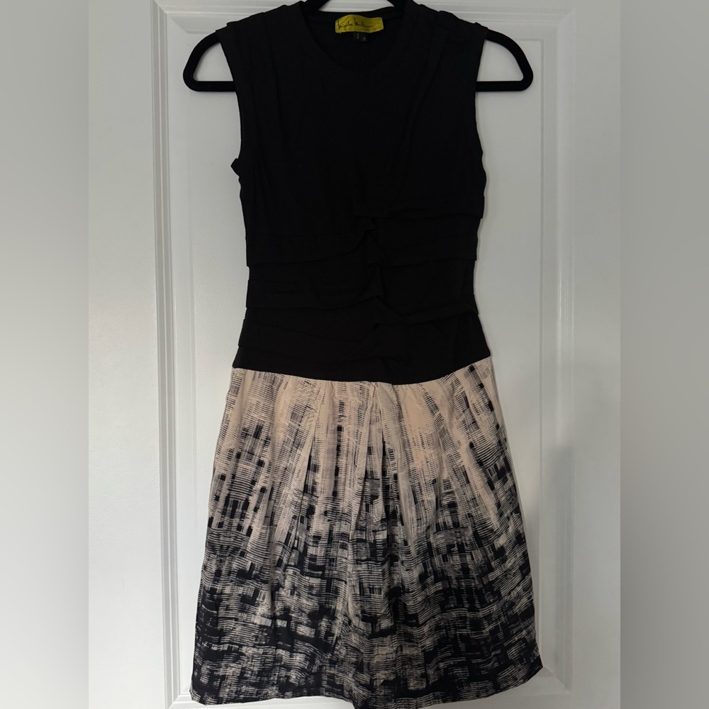 Nicole Miller Black and Cream Dress